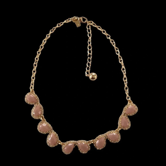 Kate Spade NY Gold Tone Paisley accent statement necklace 16” 19”wedding fashion - Picture 1 of 4
